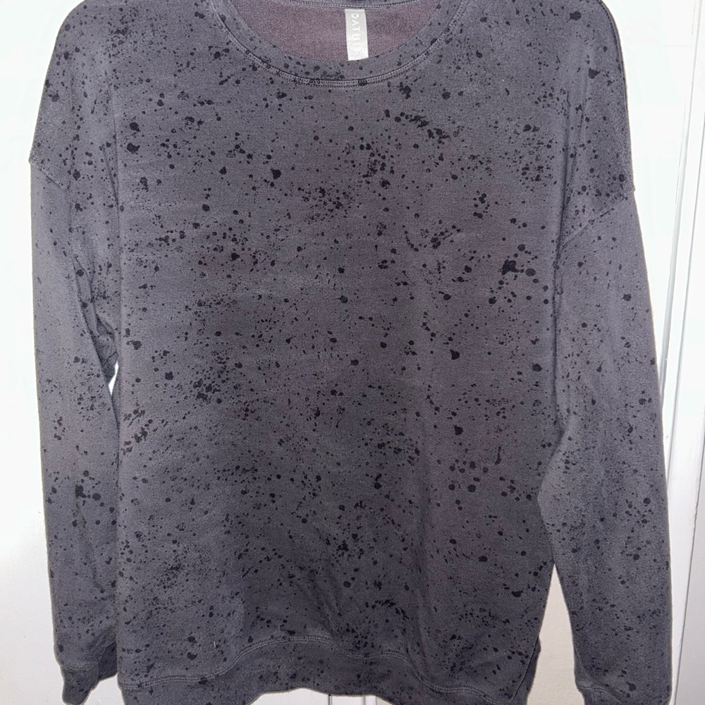 Athleta Charcoal Splatter Sweatshirt